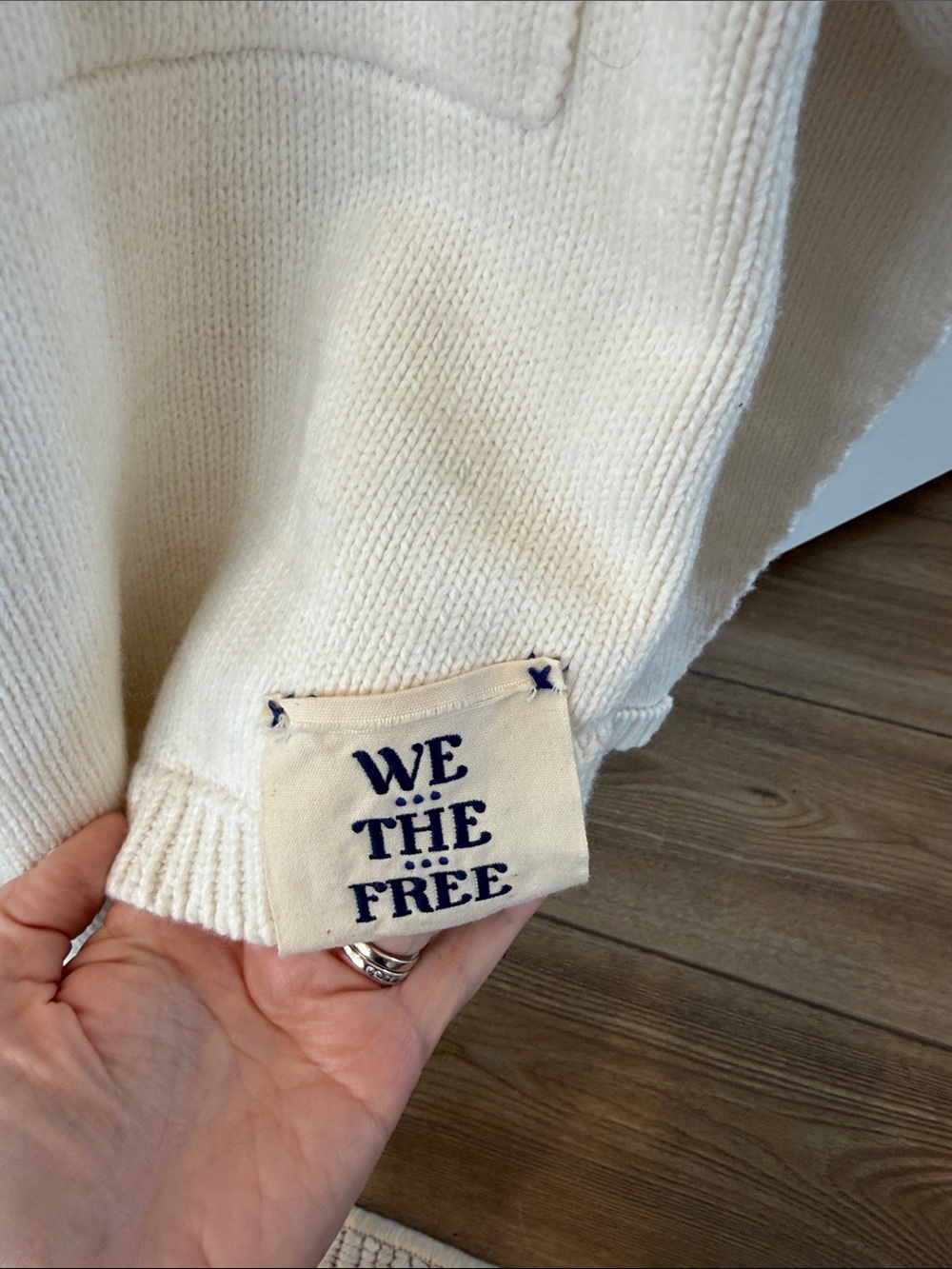 We The Free Off-White Button-Up Collar Cardigan - Picture 3 of 4